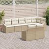 vidaXL Gartensofa-set mit Kissen 8 pcs Beige und Wei&szlig; Poly-Rattan