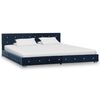 vidaXL Bett mit Memory-Schaum-Matratze Blau Samt 180x200cm