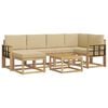 vidaXL Outdoor-Sofagarnitur 7 stk. Wei&szlig; und Beige Massivholz Akazie
