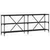 vidaXL Konsolentisch mit Regal Schwarz Eichen-Optik 200 x 30 x 75 cm