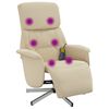 vidaXL Massagesessel mit Fu&szlig;teil Creme Stoff