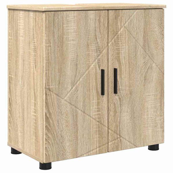 vidaXL Badezimmerschrank mit Speicher Sonoma-Eiche 61 x 35 x 64 cm