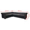 vidaXL Chesterfield-Ecksofa 6-Sitzer Kunstleder Schwarz