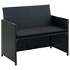 vidaXL 4-tlg. Garten-Lounge-Set mit Auflagen Poly Rattan Schwarz