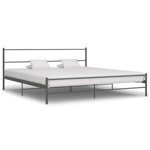 vidaXL Bettgestell Grau Metall 200&times;200 cm