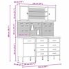 vidaXL Werkbank mit Schubladen 7 pcs Schwarz Ingenieure Holz und Stahl
