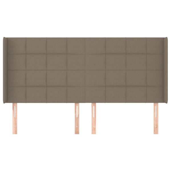 vidaXL Kopfteil mit Ohren Taupe 183x16x118/128 cm Stoff