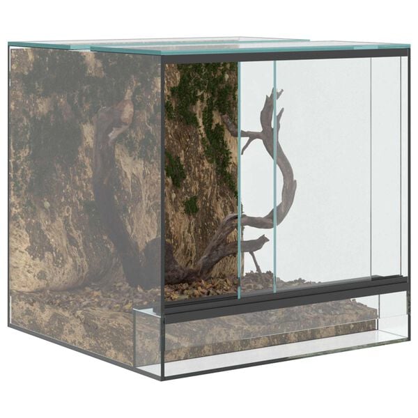 vidaXL Reptilien- und Amphibienhabitate Wei&szlig; 30 x 30 x 30 cm Glas