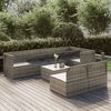 vidaXL 8-tlg. Garten-Lounge-Set mit Kissen Grau Poly Rattan
