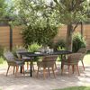 vidaXL Garten Essgruppe mit Kissen 7 pcs Grau Poly-Rattan