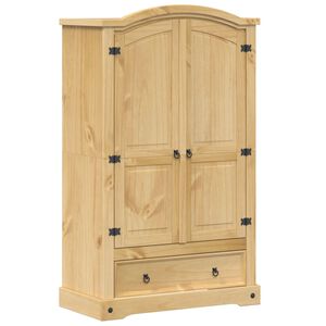 vidaXL Kleiderschrank &bdquo;Corona&ldquo; 101x52x170 cm Massivholz Kiefer