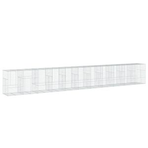 vidaXL Gabione mit Deckel 1100x100x150 cm Verzinktes Eisen