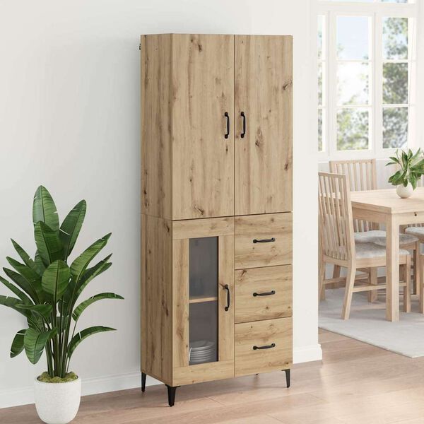 vidaXL Highboard Artisan-Eiche 69,5 x 34 x 180 cm Holzwerkstoff