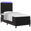 vidaXL LED Boxspringbett mit Matratze Schwarz 90 x 190 cm Samt