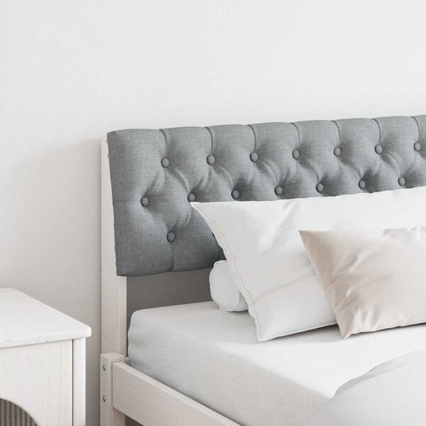 vidaXL Gepolstertes Kopfteil Hellgrau 180 cm Massives Kiefernholz