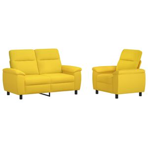 vidaXL Sofa-Set 2 pcs Helles Gelb Stoff