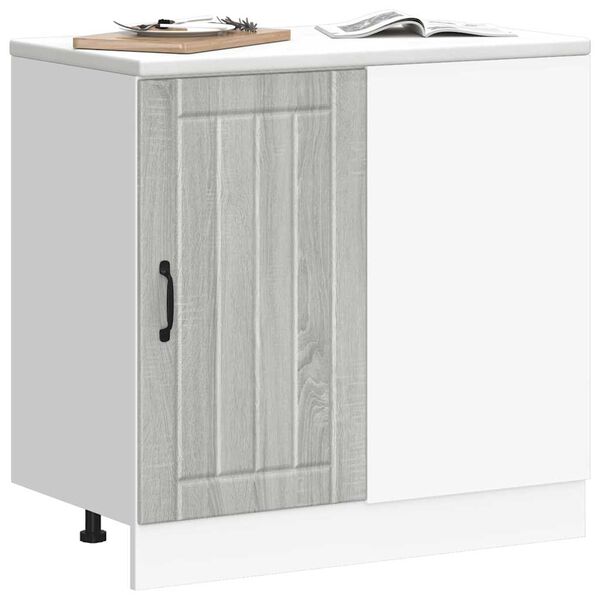 vidaXL K&uuml;chenunterschrank Lucca Grau Sonoma Holzwerkstoff