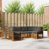 vidaXL Ecksofa Set 6 pcs Natur und Anthrazit Massivholz Akazie