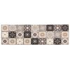 vidaXL K&uuml;chen Teppich Grau-beige Mosaik 150 x 45 cm 100% Polyamid