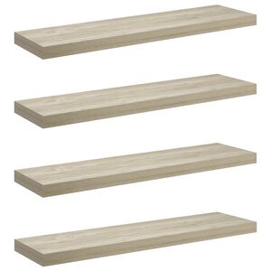 vidaXL Schwebende Wandregale 4 Stk. Eichefarben 90x23,5x3,8 cm MDF