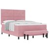 vidaXL Boxspringbett mit Kissen mit Kopfteil Rosa 190 x 140 cm Samt