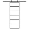 vidaXL Schiebet&uuml;r mit Beschlag Schwarz 76x205 cm ESG-Glas