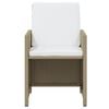 vidaXL 11-tlg. Garten-Essgruppe mit Kissen Poly Rattan Beige