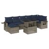 vidaXL 8-teiliges Gartensofa-Set mit Kissen, grau, Polyrattan