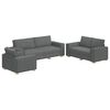 vidaXL Sofa 3 pcs Dunkelgrau 220 x 80 x 84 cm Leinenmischgewebe