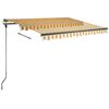 vidaXL Markise Manuell Einziehbar mit LED 300x250 cm Gelb und Wei&szlig;