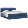 vidaXL Ottoman-Bett mit Matratze & LEDs Blau 160x200 cm Stoff