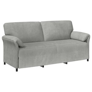 vidaXL 3-Sitzer-Sofa Hellgrau 198 x 83 x 95 cm Samt