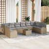 vidaXL Gartensofa-set mit Kissen 11 pcs Beige und Hellgrau Poly-Rattan