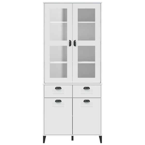 vidaXL Highboard VIKEN Weiß 80x40x190 cm Massivholz Kiefer