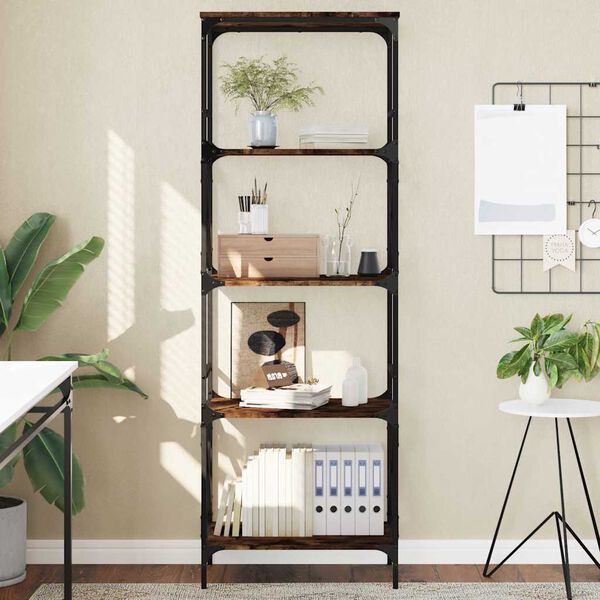 vidaXL B&uuml;cherregal 5 B&ouml;den R&auml;uchereiche 59x35x171 cm Holzwerkstoff