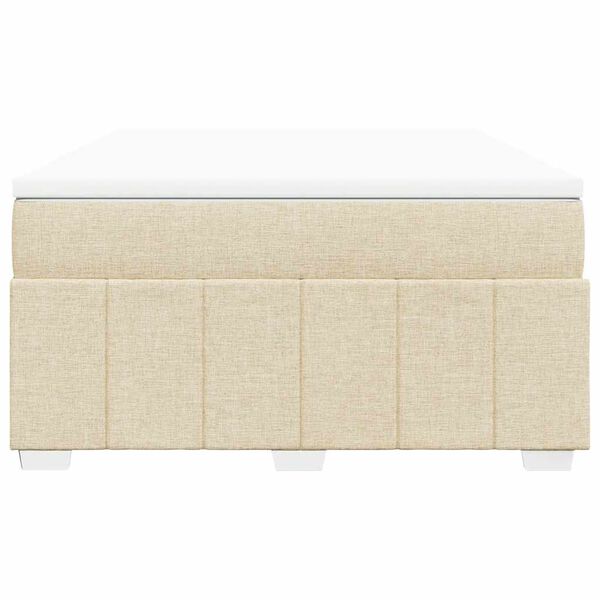 vidaXL Boxspringbett mit Matratze Creme 140x190 cm Stoff