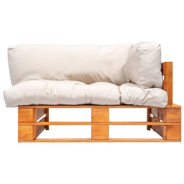 vidaXL Garten-Palettensofa mit Kissen in Sandfarben Kiefernholz