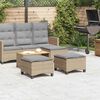 vidaXL Gartenhocker mit Kissen 2 Stk. Beige 55x55x36 cm Poly Rattan