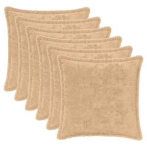 vidaXL Kissenbezug 6 stk. HOUTEN Creme 30 x 30 cm Faux Kaninchenfell
