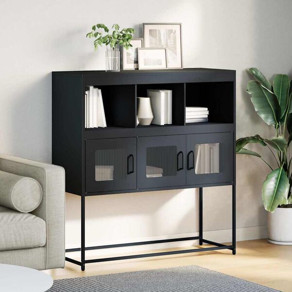 vidaXL Sideboard Anthrazit 100,5x39x107 cm Kaltgewalzter Stahl