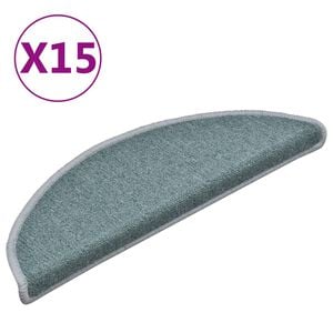 vidaXL Stufenmatten 15 Stk. 56x17x3 cm Seeblau Halbrund