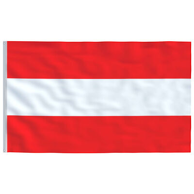 vidaXL Flagge Österreichs mit Mast 5,55 m Aluminium