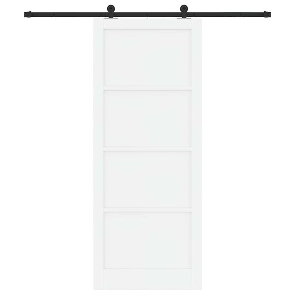 vidaXL Schiebet&uuml;r ORKDAL Wei&szlig; 93 x 232 cm Massives Kiefernholz