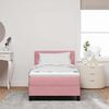 vidaXL LED Boxspringbett mit Matratze mit LED Rosa 90 x 200 cm Samt
