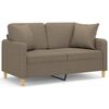 vidaXL 2-Sitzer-Sofa mit Kissen Taupe 120 cm Stoff