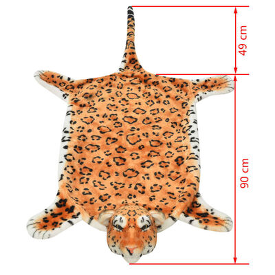 vidaXL Plüsch Leopardenfell Teppich 139 cm Braun