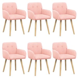 vidaXL Esszimmerst&uuml;hle 6 stk. Boucl&eacute; Rosa 59 x 57 x 85 cm