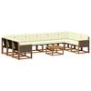 vidaXL Outdoor-Sofagarnitur 11 stk. Natur und Creme