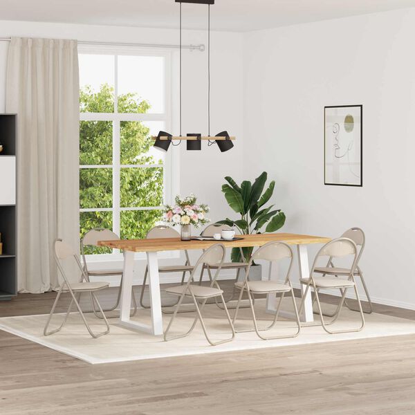 vidaXL Klappstuhl 8 pcs Sand 48 x 43,5 x 81 cm Kunstleder