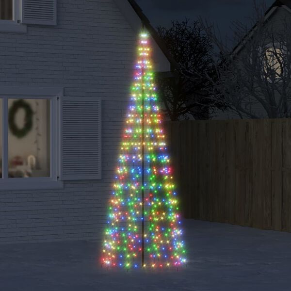 vidaXL LED-Weihnachtsbaum f&uuml;r Fahnenmast 550 LEDs Mehrfarbig 300 cm